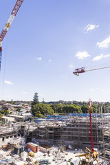 Heavy work day in the construction side with buildings