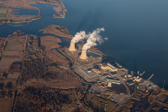 landscape with views of the power station DTE Energy DETROIT