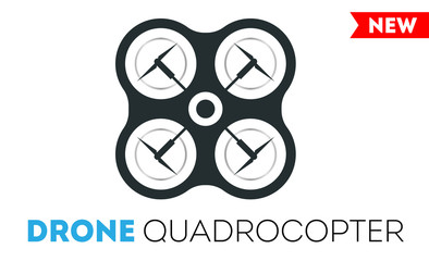 Quadrocopter drone icon. Flight controlled security quadrocopters helicopter.