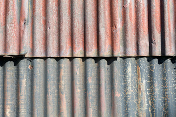 Derelict wooden barn in English countryside