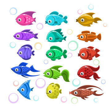 Funny colorful fishes