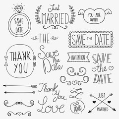 Calligraphic wedding ornaments