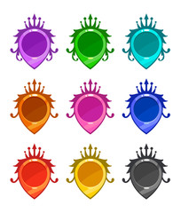 Colorful stylized decorative map pointers