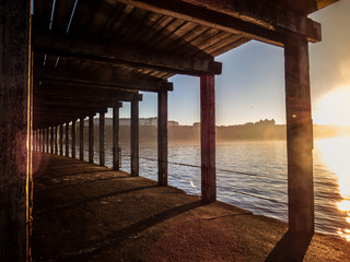 Pier in Whitby, Yorkshire England UK
