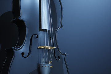 Black polished violin on  background. 3d rendering © trodler1