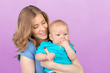 Happy young mother and her son