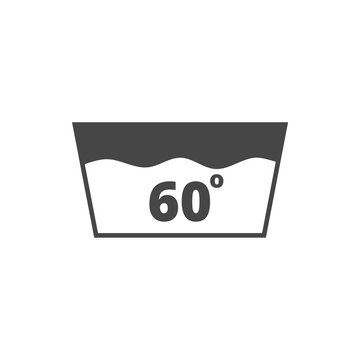 Wash icon, Machine washable at 60 degrees symbol