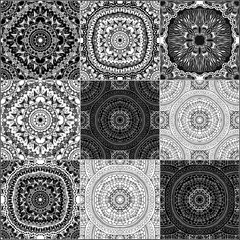 monochrome geometric seamless patterns
