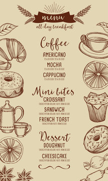 Coffee restaurant cafe menu, tea board template design.