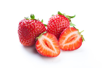 Beautiful strawberries isolated on white