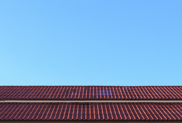 Roof with blue sky