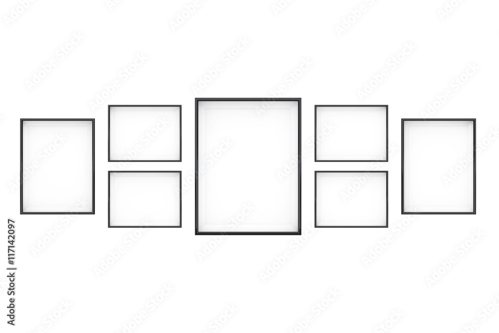 Poster Set of Blank Picture Photo Frame Templates. 3d Rendering
