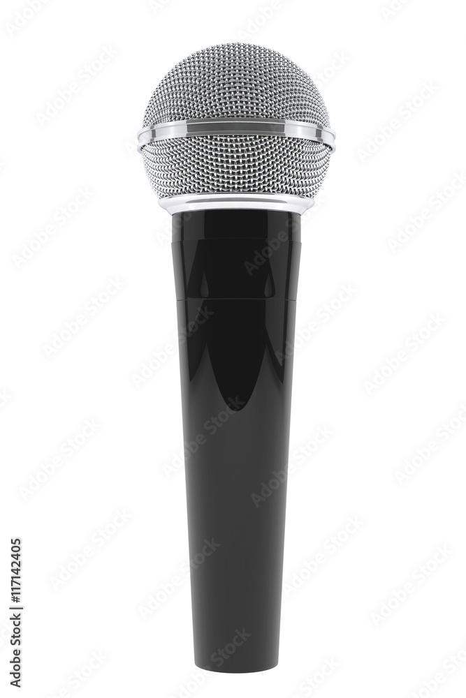 Poster wireless microphone. 3d rendering