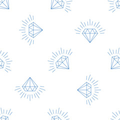 Fototapeta na wymiar Diamonds Icons set, design element, symbol of the success of wealth and fame, seamless pattern of diamonds that can be propagated to an unlimited number of times.