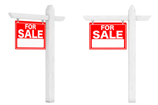 For Sale Real Estate Signs. 3d Rendering