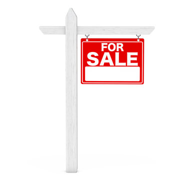 For Sale Real Estate Sign. 3d Rendering