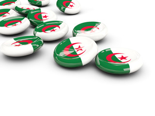 Flag of algeria, round buttons