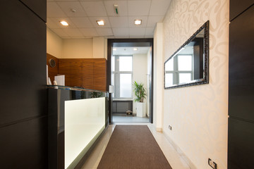 Reception desk in a modern hotel
