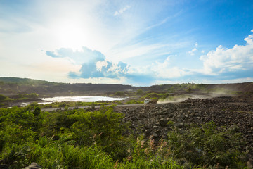 Land of ash. Coal mines storage