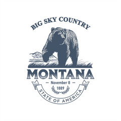 Монтана, стилизованная эмблема штата Америки, Медведь