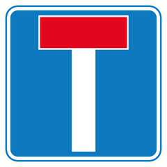 Traffic sign no through road. Vector illustration.