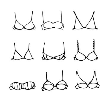 Silhoutte of Different types of bras
