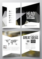 Set of business templates for brochure, magazine, flyer, booklet or annual report. Colorful polygonal background, blurred image, modern stylish triangular vector texture