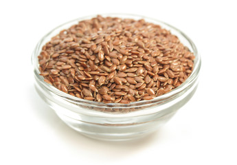 flax seeds isolated on white