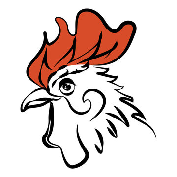 Cockerel symbol of the new year on a white background vector