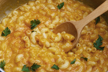 Pasta with pumpkin and cheese creamy