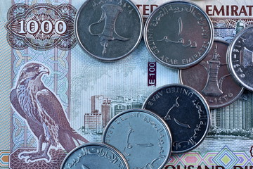 Close up Dirhams currency, United Arab Emirates