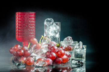 Series of wine on black background