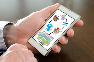 Online shopping concept on a smartphone