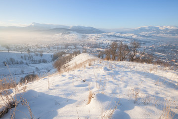 Winter mountain snowy hills