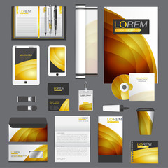 White identity template with blue origami elements. Vector compa © ploygraphic