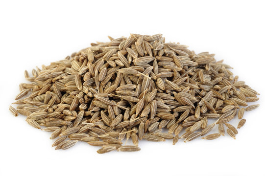 Cumin seeds isolated on white background