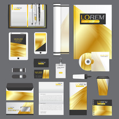 White identity template with blue origami elements. Vector compa © ploygraphic