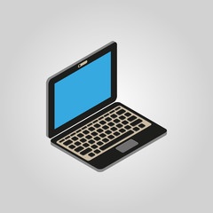 The computer icon. PC, desktop, laptop symbol.3D isometric. Flat Vector