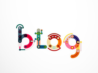Blog word lettering banner