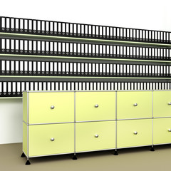 Archives, records storage, 3d illustration