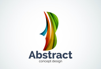 Abstract wave logo template, smooth motion concept