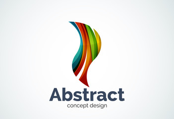 Abstract wave logo template, smooth motion concept