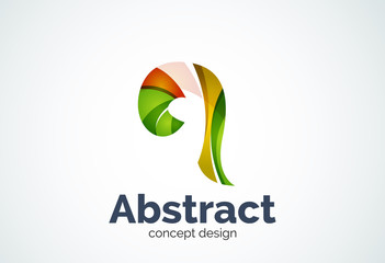 Abstract swirl logo template, smooth elegant shape concept