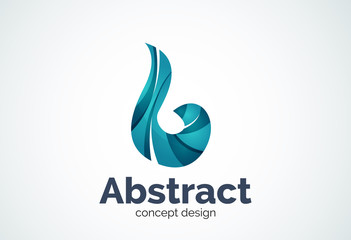 Abstract swirl logo template, smooth elegant shape concept