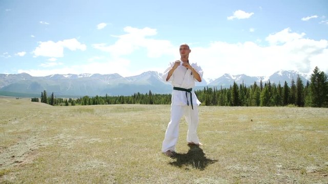 man and kung fu on nature.