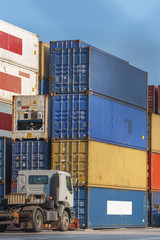 Fototapeta premium Commercial container port in Hong Kong