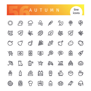 Autumn Line Icons Set