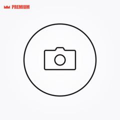 Rounded vector photo camera icon