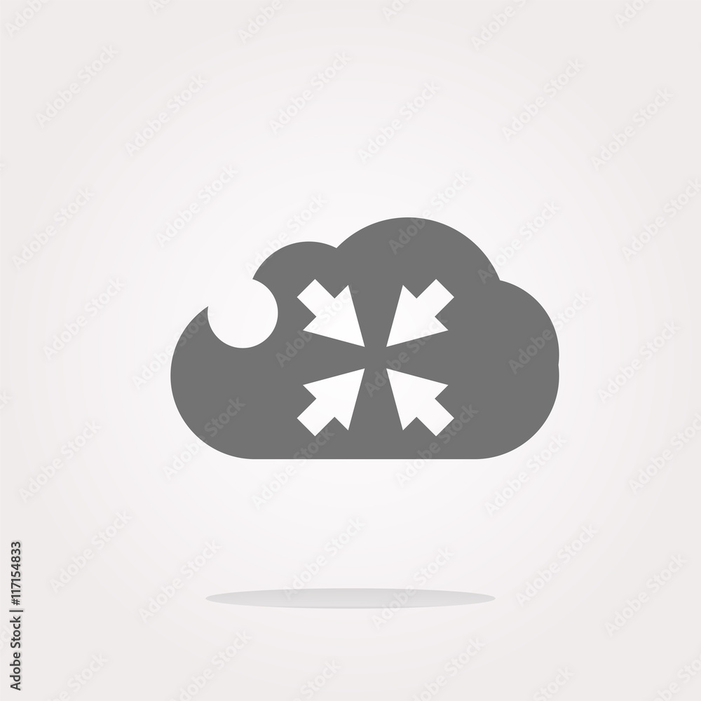Poster abstract cloud icon. full screen upload button. load symbol. round button . vector illustration