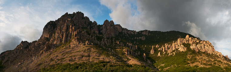 Panoramic landscape with a Demerdzhi mountain